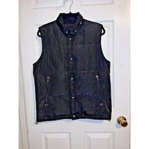SAKS FIFTH AVENUE Sown Puffer Vest Black Down Filled Full Zipper Sz S